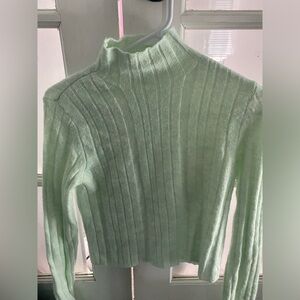 mint green turtle neck, XS